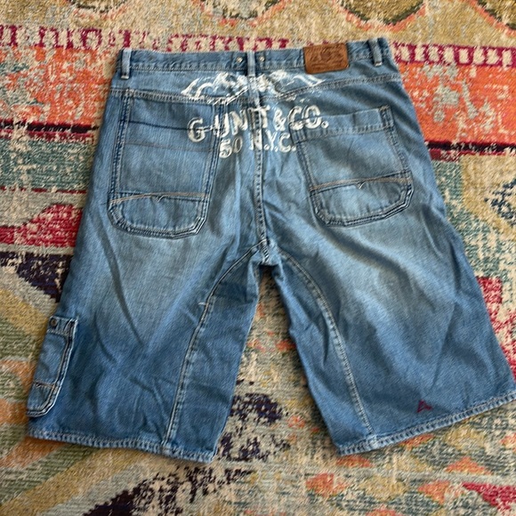G-Unit Vintage Over Sized 100% Cotton Y2K Jean Shorts skater 90’s Vintage - Picture 2 of 4